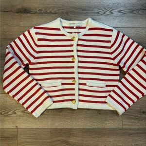 Striped Red and White Cardigan